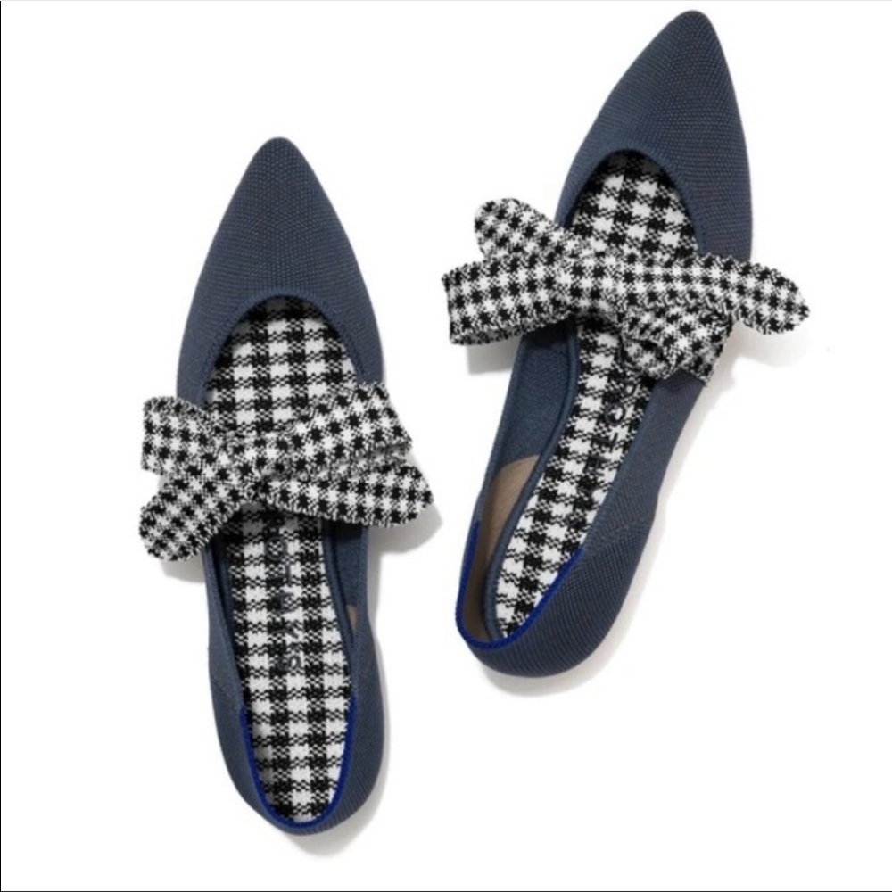Rothy’s Ink Gingham Mary Jane Flats